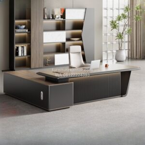 Meja Direktur Minimalis Modern Mewah Model L Shape