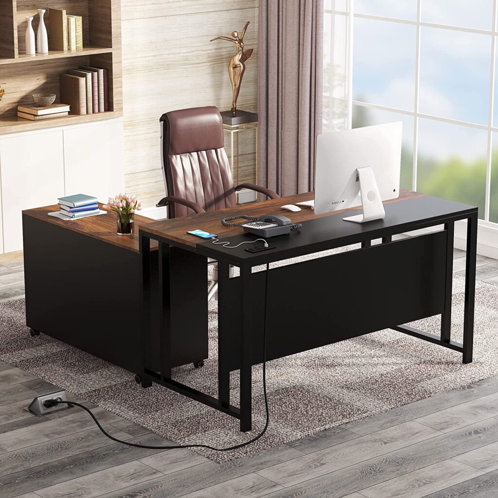 Meja Kantor Lengkap dengan Port USB