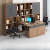 Meja Kantor Staff Minimalis Modern Dengan Rak Penyimpanan