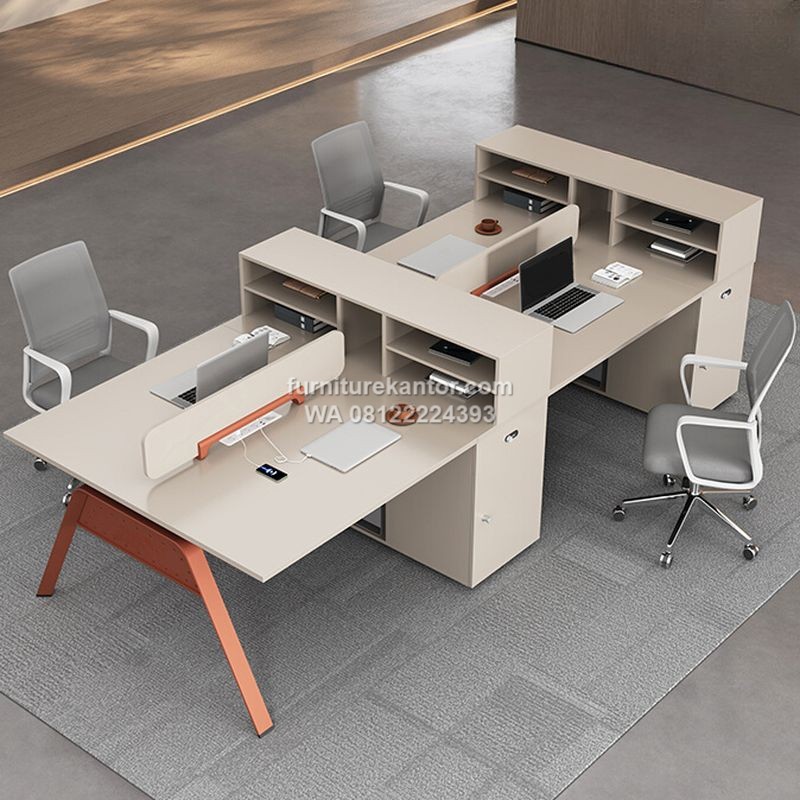 Meja Kantor Untuk Staff Minimalis 4 Orang