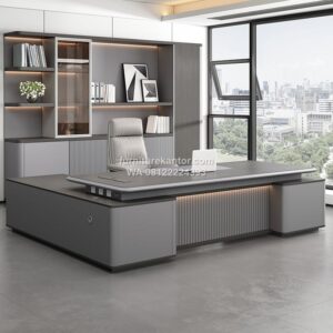 Meja Kerja Direksi L Shape Minimalis Modern