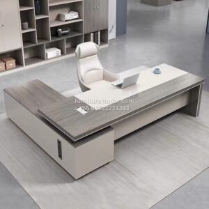 Meja Kerja Direktur L Shape Minimalis Modern