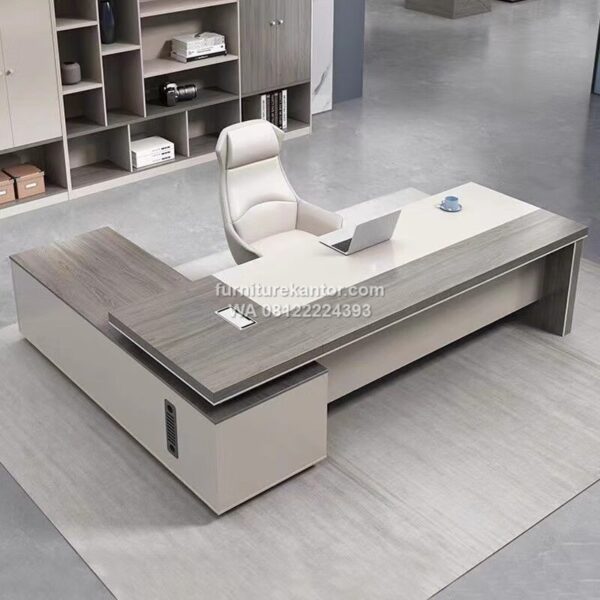 Meja Kerja Direktur L Shape Minimalis Modern