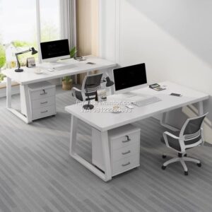 Meja Kerja Staff Minimalis Modern Warna Putih