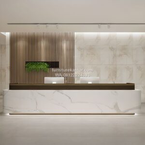 Meja Lobby Kantor Minimalis Modern Panjang 320 cm