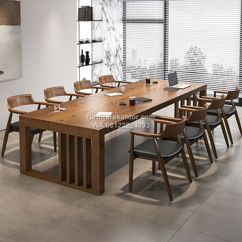 Meja Meeting Kantor Minimalis Modern Dengan 8 Kursi