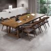 Meja Meeting Kayu Jati 8 Kursi Minimalis Modern