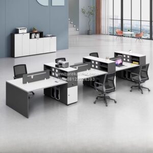 Meja Partisi 6 Staff Minimalis Modern