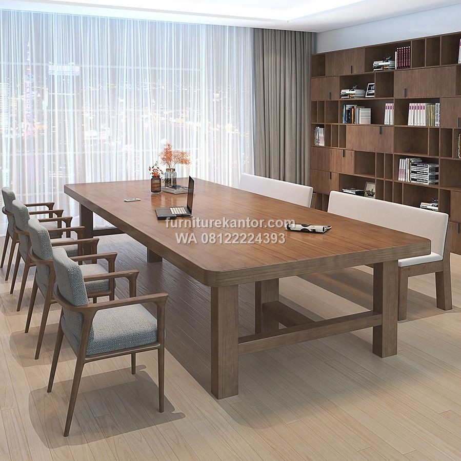 Meja Rapat Kantor Minimalis Dengan 8 Kursi Modern
