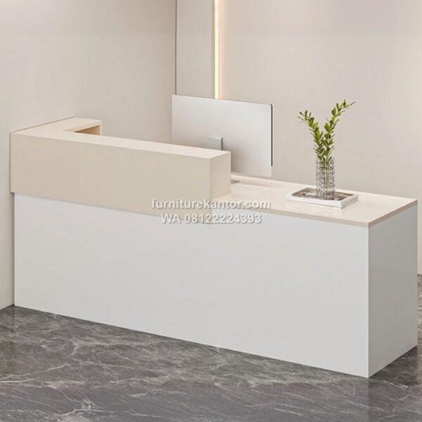 Meja Receptionist Kantor L Shape Minimalis