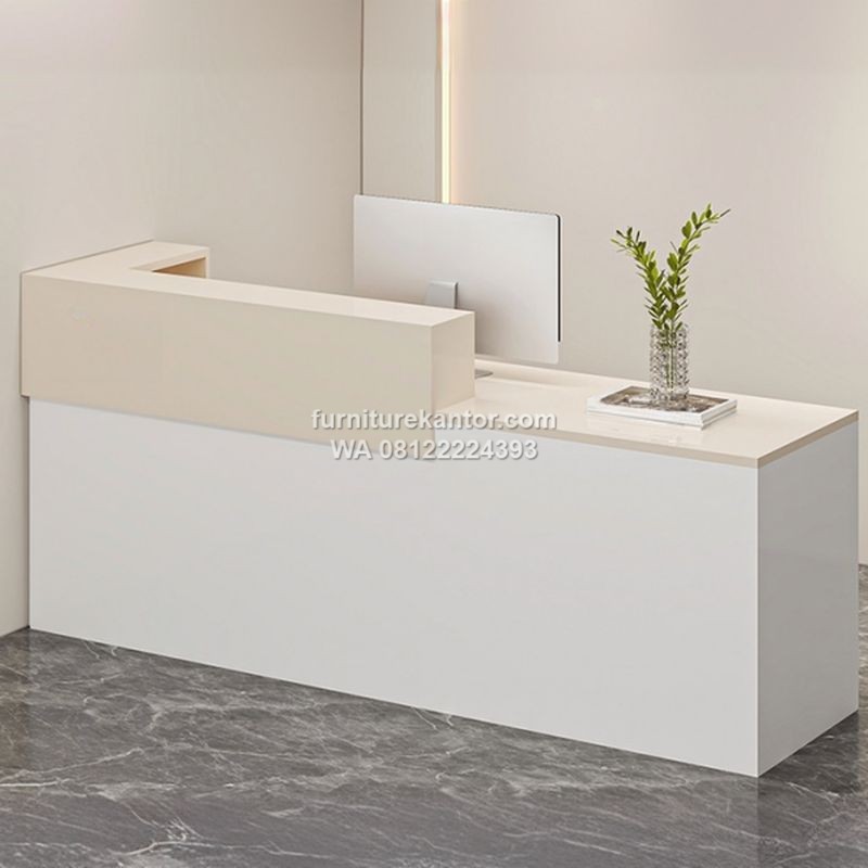 Meja Receptionist Kantor L Shape Minimalis
