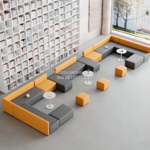 Sofa Ruang Tunggu Minimalis Kulit Sintetis