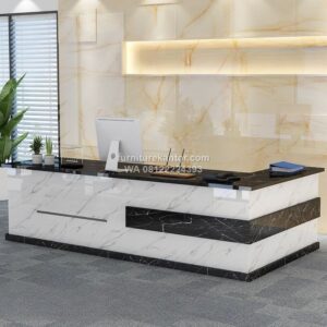 Meja Receptionist L Shape Mewah Modern