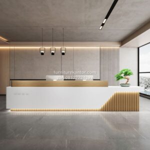 Meja Receptionist Minimalis Modern 420 cm