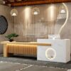Meja Resepsionis Hotel Motif Marmer Mewah