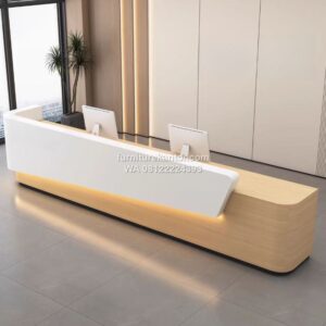 Meja Resepsionis Kantor Panjang Minimalis Modern
