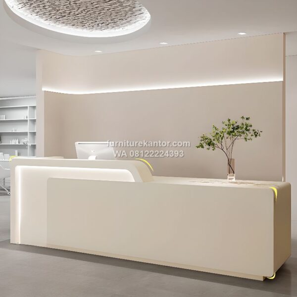 Meja Resepsionis Klinik Minimalis Modern 280cm