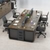 Meja Kantor Staff Partisi Minimalis Modern 4 Orang