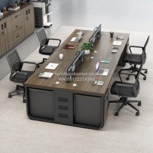 Meja Kantor Staff Partisi Minimalis Modern 4 Orang