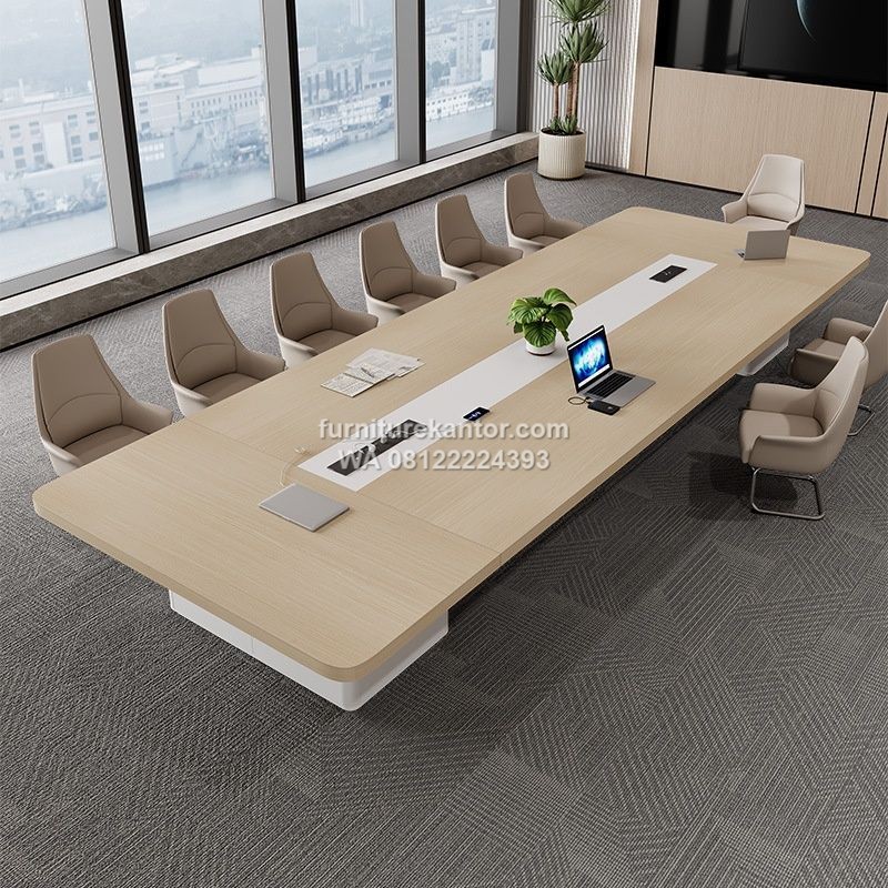 Meja Rapat Kantor Besar Minimalis Warna Natural