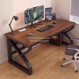 Meja Komputer Kaki Besi Minimalis Modern