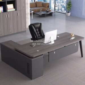 Meja Komputer Kantor L Shape Minimalis Terbaru