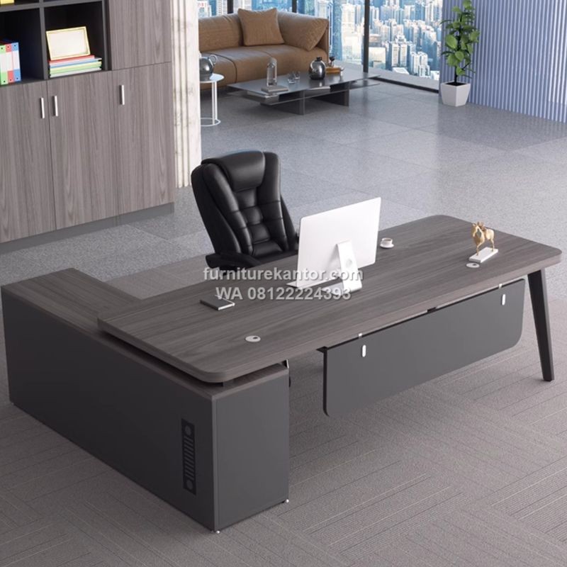 Meja Komputer Kantor L Shape Minimalis Terbaru
