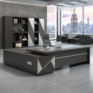 Meja Direktur Executive Dengan Storage Samping Premium