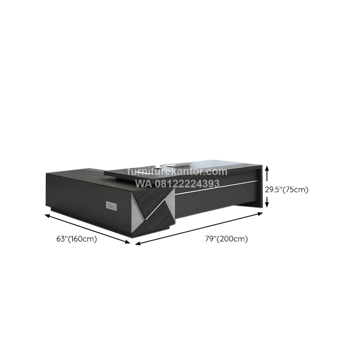 Meja Direktur Executive Dengan Storage Samping Premium 4 Meja Direktur Executive Dengan Storage Samping Premium