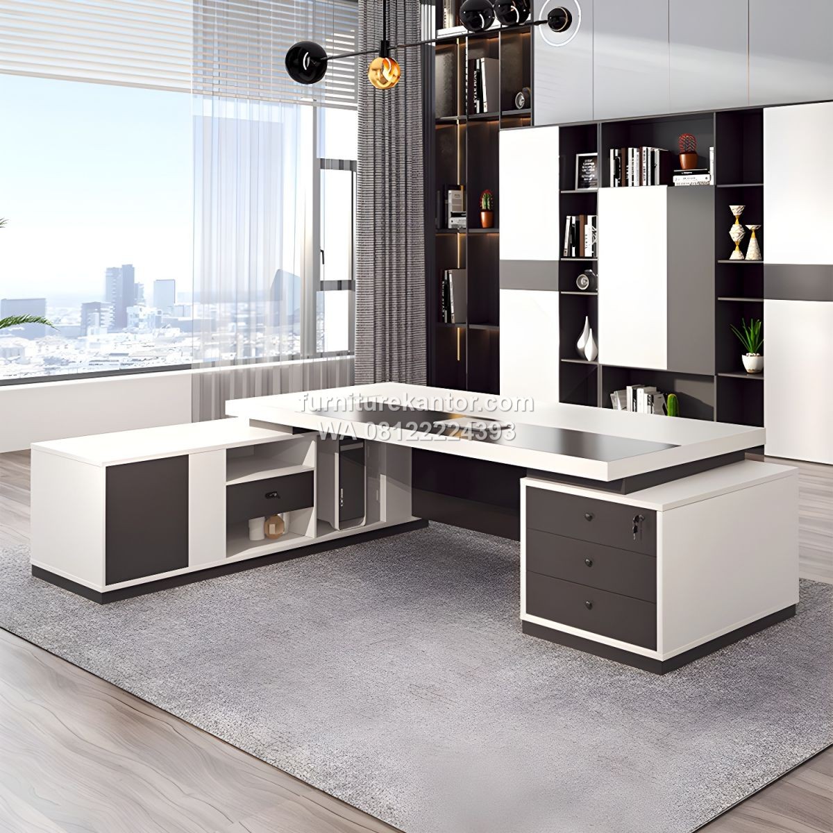 Meja Direktur Executive Kombinasi Credenza Minimalis Modern Meja Direktur Executive Kombinasi Credenza Minimalis Modern