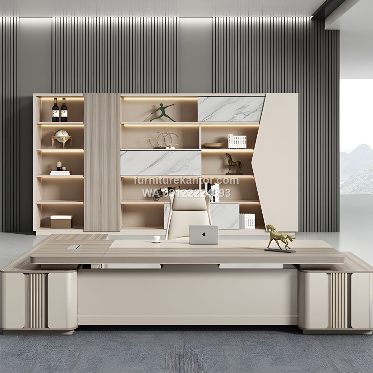 Meja Direktur Executive Plywood Berkualitas Finishing HPL Modern Meja Direktur Executive Plywood Berkualitas Finishing HPL Modern