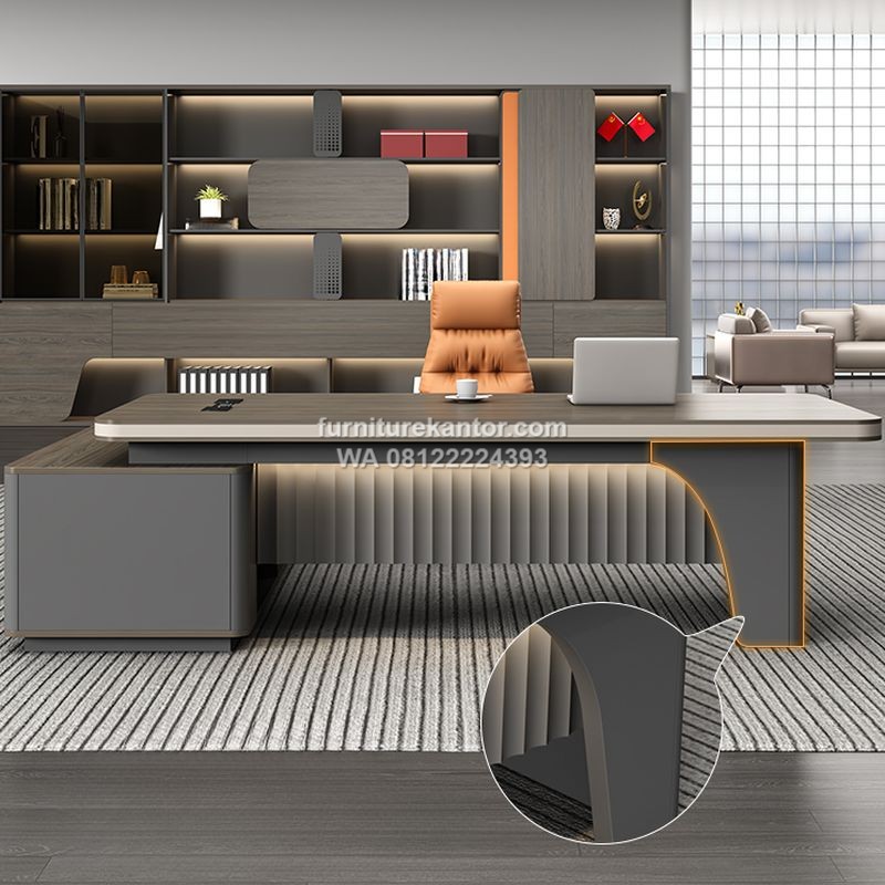 Meja Direktur Kantor Desain Futuristik Minimalis Premium 2 Meja Direktur Kantor Desain Futuristik Minimalis Premium