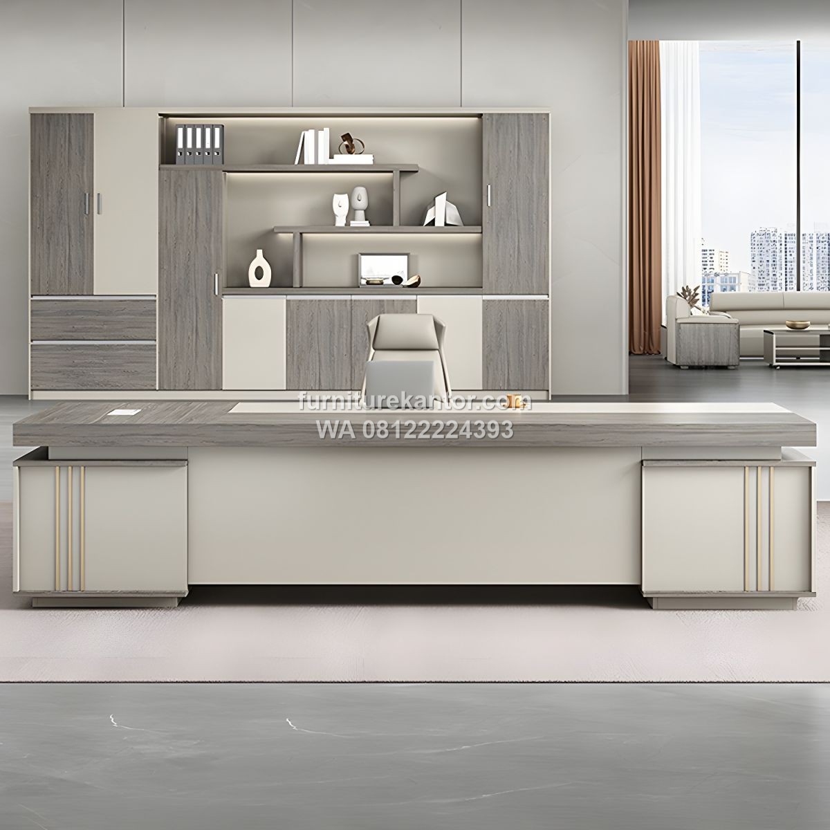 Meja Direktur Kantor Minimalis Premium Desain L Shape Meja Direktur Kantor Minimalis Premium Desain L Shape
