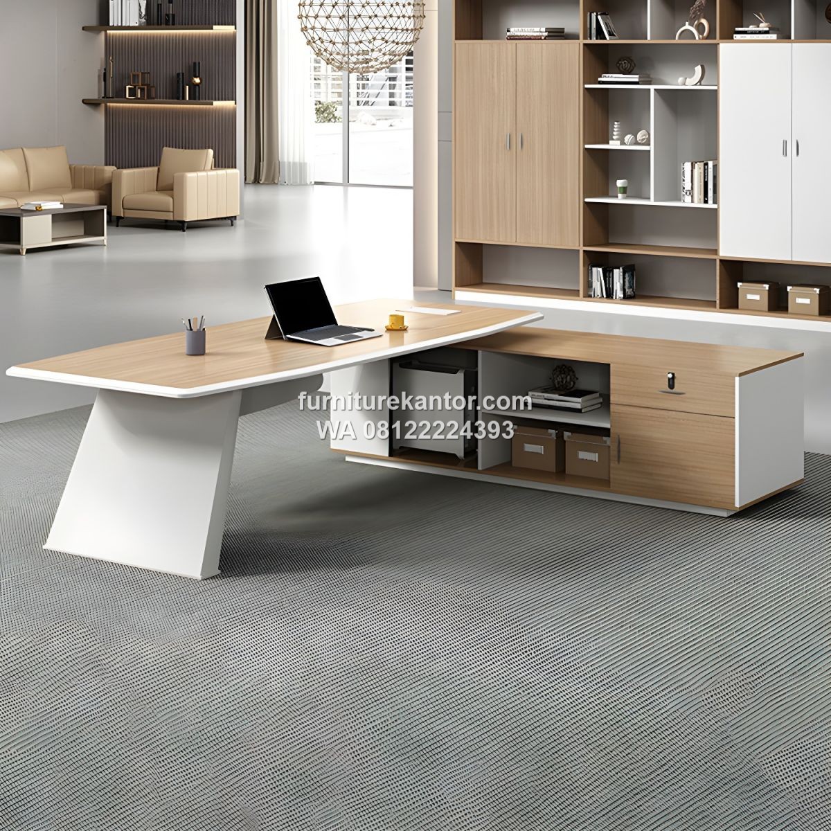 Meja Direktur Minimalis Model L Shape Mewah Meja Direktur Minimalis Model L Shape Mewah