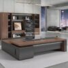 Meja Direktur Minimalis Modern L Shape Dengan Laci Penyimpanan