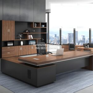 Meja Direktur Modern L Shape Desain Mewah
