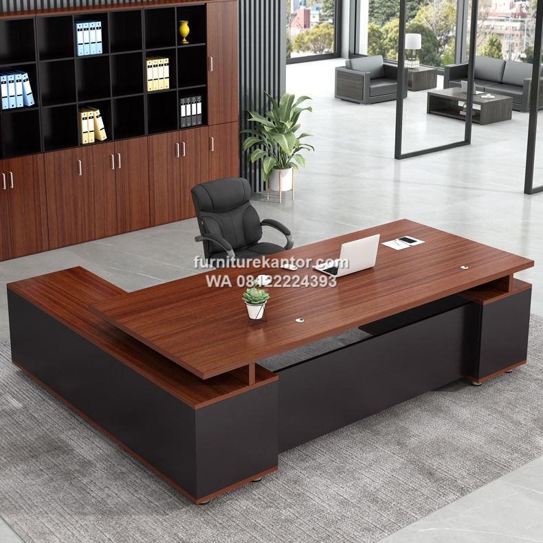Meja Kantor Direktur Eksekutif Modern L Shape