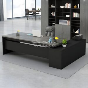 Meja Kantor Manajer L Shape Minimalis Modern