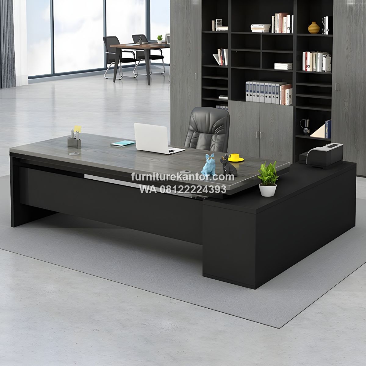Meja Kantor Manajer L Shape Minimalis Modern