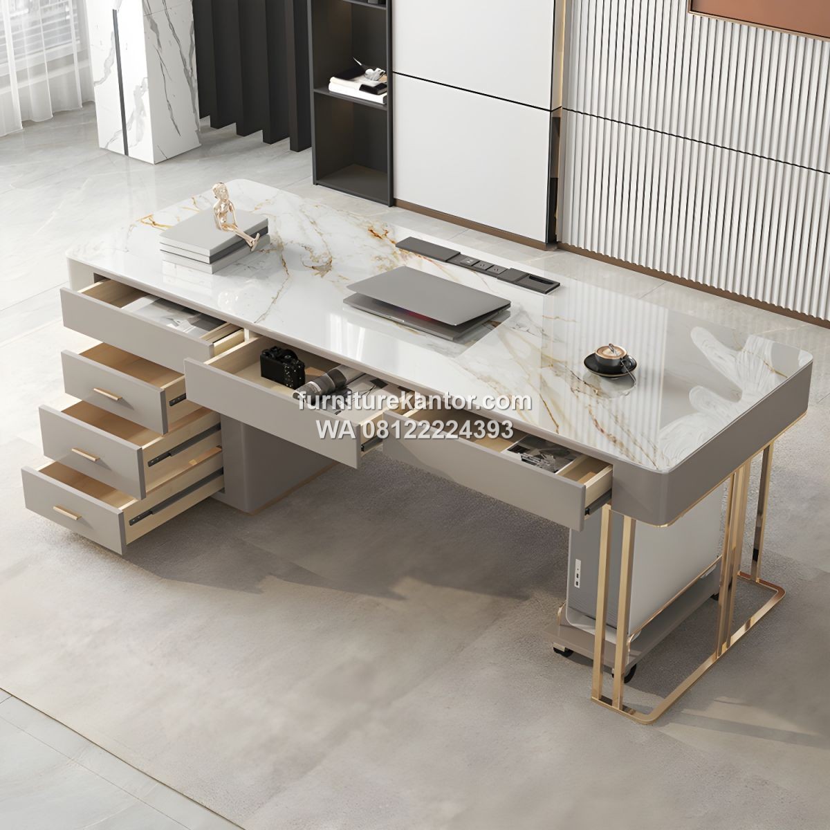 Meja Kantor Marmer Desain Mewah 1 Meja Kantor Marmer Desain Mewah