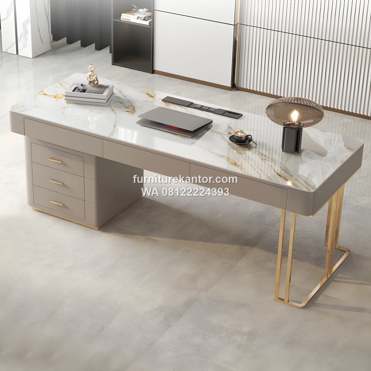 Meja Kantor Marmer Desain Mewah