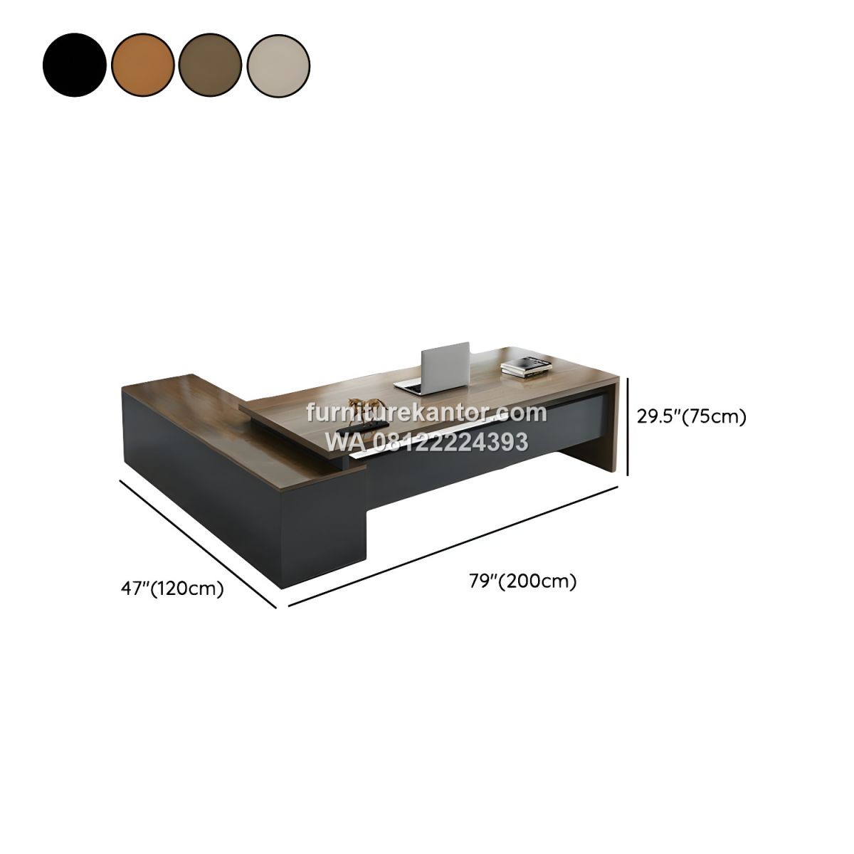 Meja Kantor Minimalis Modern Berbentuk L Shape dengan Rak 3 Meja Kantor Minimalis Modern Berbentuk L Shape dengan Rak