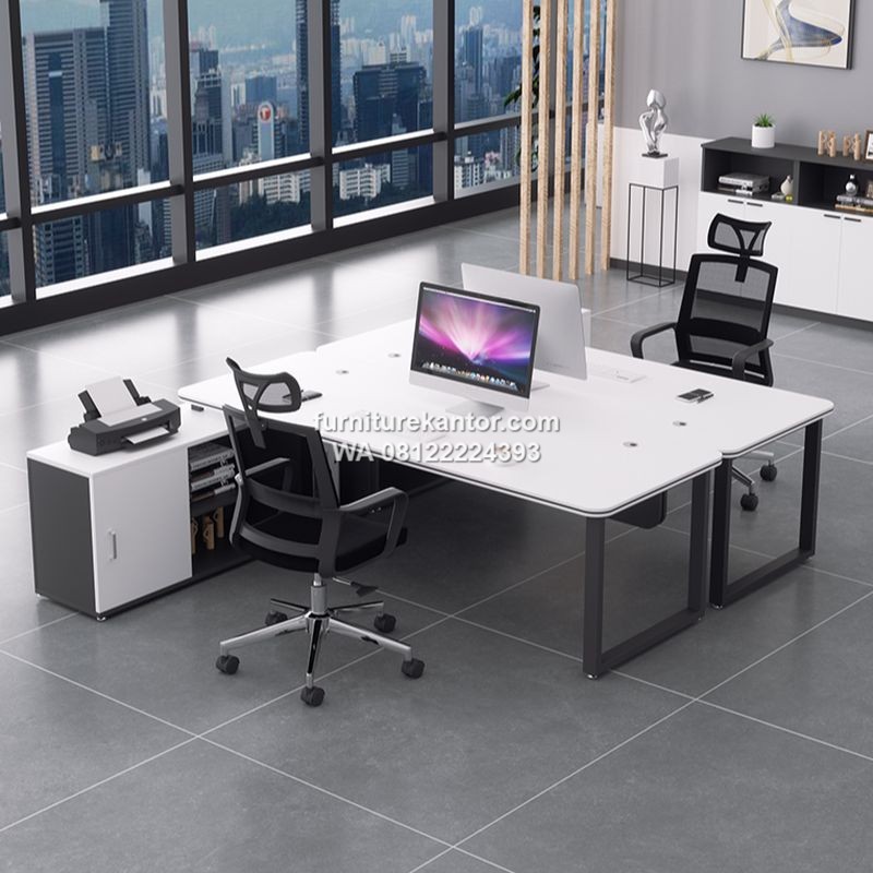 Meja Kantor Partisi Minimalis Modern Untuk 4 Orang 2 Meja Kantor Partisi Minimalis Modern Untuk 4 Orang