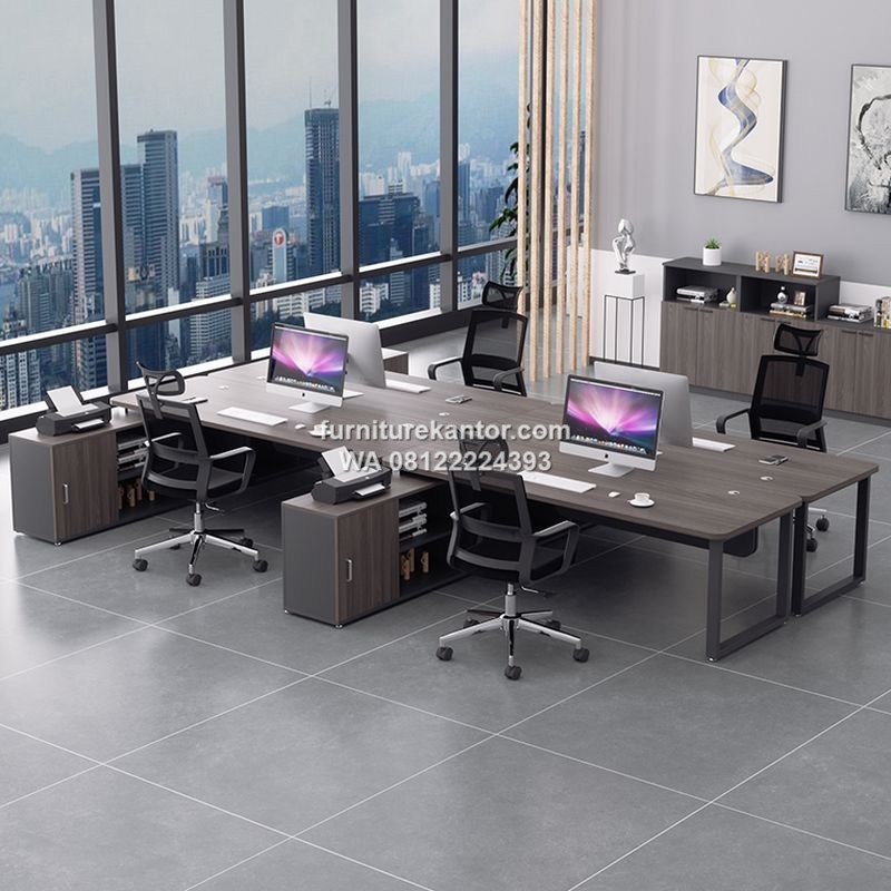 Meja Kantor Partisi Minimalis Modern Untuk 4 Orang Meja Kantor Partisi Minimalis Modern Untuk 4 Orang