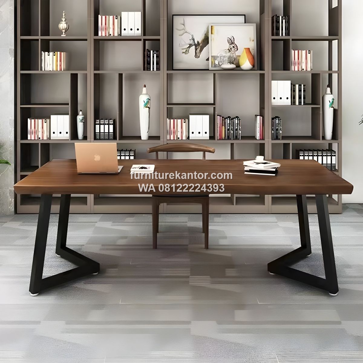 Meja Kantor Rumah dari Kayu Solid Industrial 2 Meja Kantor Rumah dari Kayu Solid Industrial