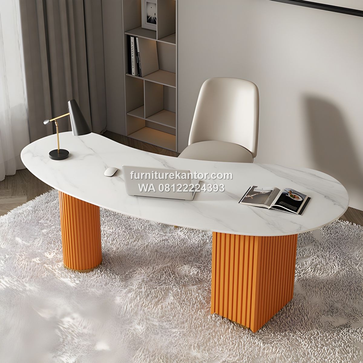 Meja Kantor Unik Kaki Salur Minimalis Modern dengan 3 Laci Meja Kantor Unik Kaki Salur Minimalis Modern dengan 3 Laci