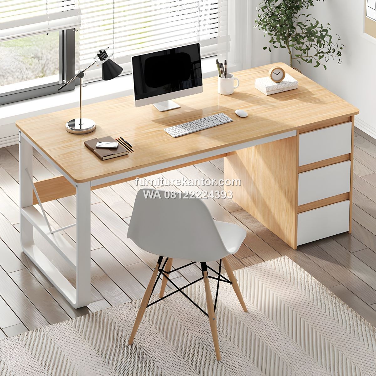 Meja Kerja Di Rumah Minimalis Modern 3 Laci