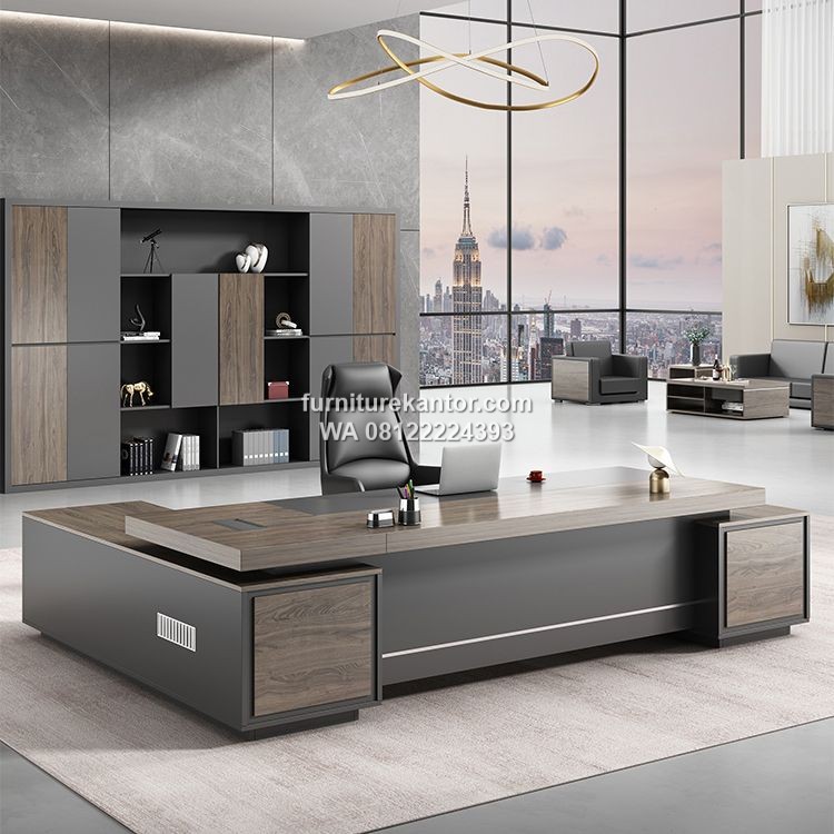 Meja Kerja Direksi L Shape Minimalis Modern