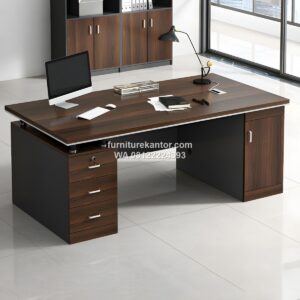 Meja Kerja Minimalis Modern Dengan 3 Laci Penyimpanan