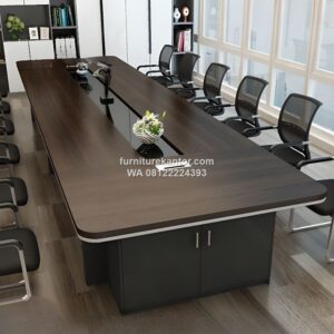 Meja Meeting Minimalis Besar Dengan Penyimpanan